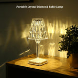Xergy Crystal Diamond 5V 3W,3 Color With Touch Control and Usb Rechargeable , Acrylic Modern Style Crystal Bedside Table Lamp ( Warm White , Natural Light , Cool White )