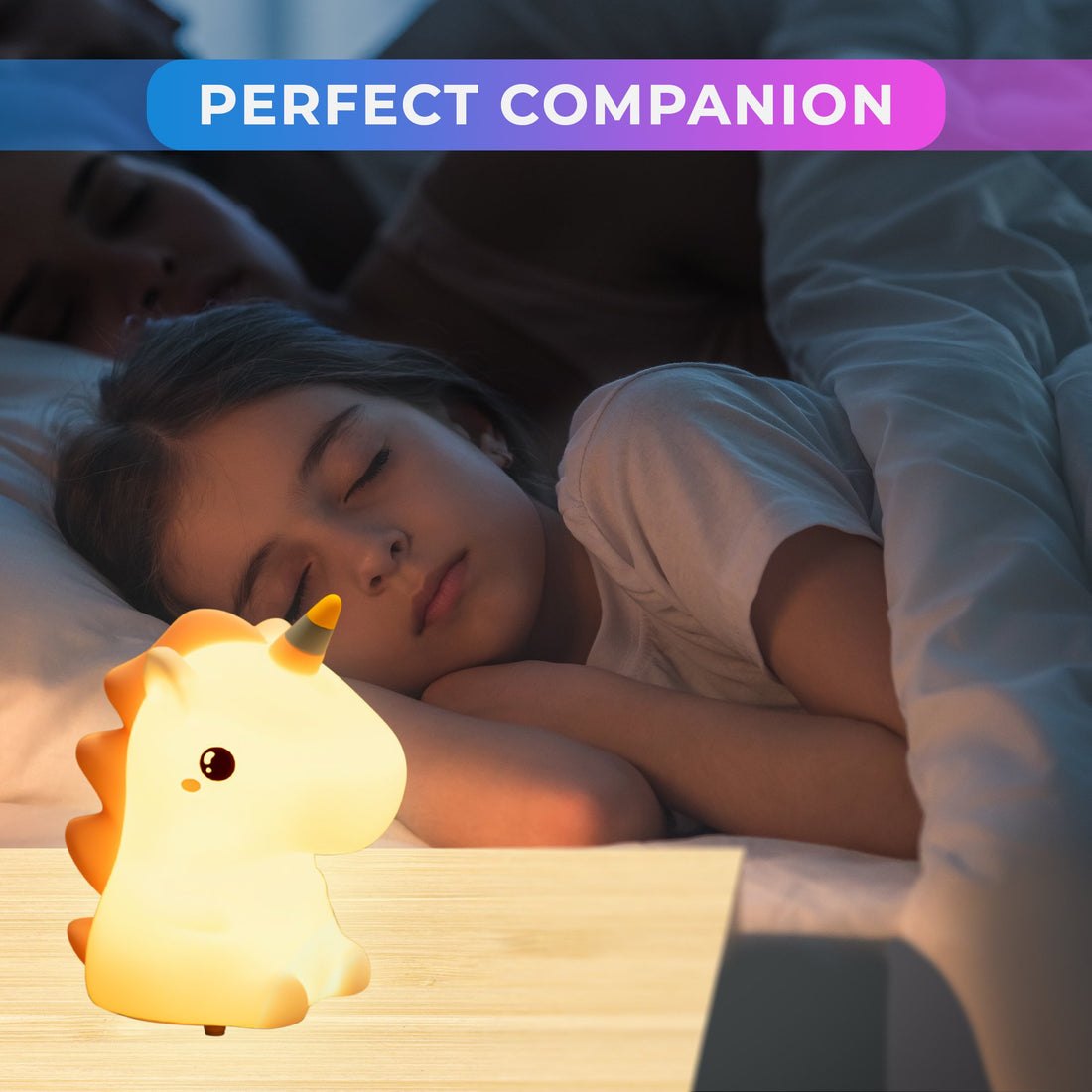 Soft Silicone Cute Unicorn Night Light- Multicolor