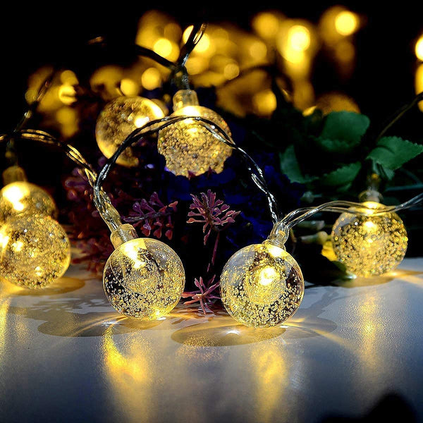 XERGY Crystal Ball LED String Fairy Lights Outdoor and Indoor for Home Decoration Light, Diwali Lights & Christmas,Party (Warm White,Corded Electric) 20 LED's 5 Meter