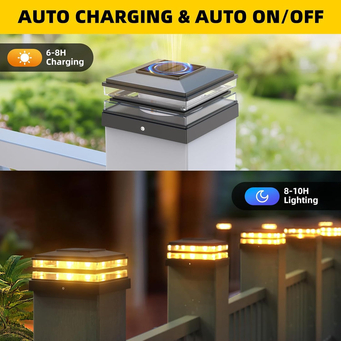 Solar Powered Waterproof 4x4 inch Post Cap Lights