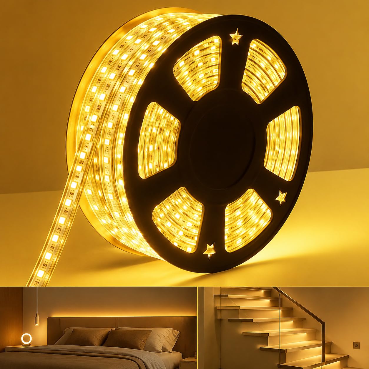 Rope String Lights - (Warm White, 15 Meter)