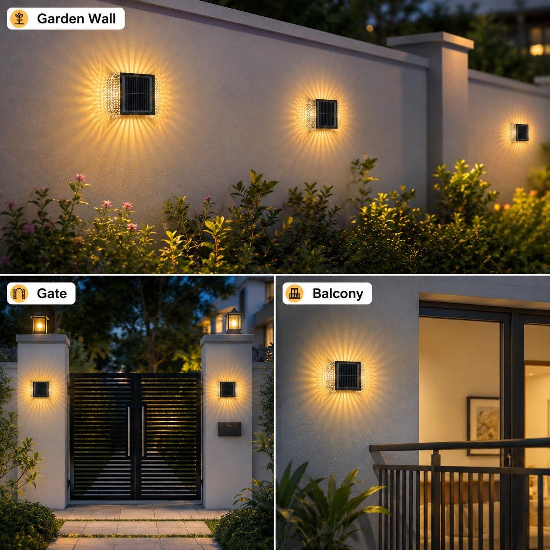 Solar Powered Outdoor LED Wall Light