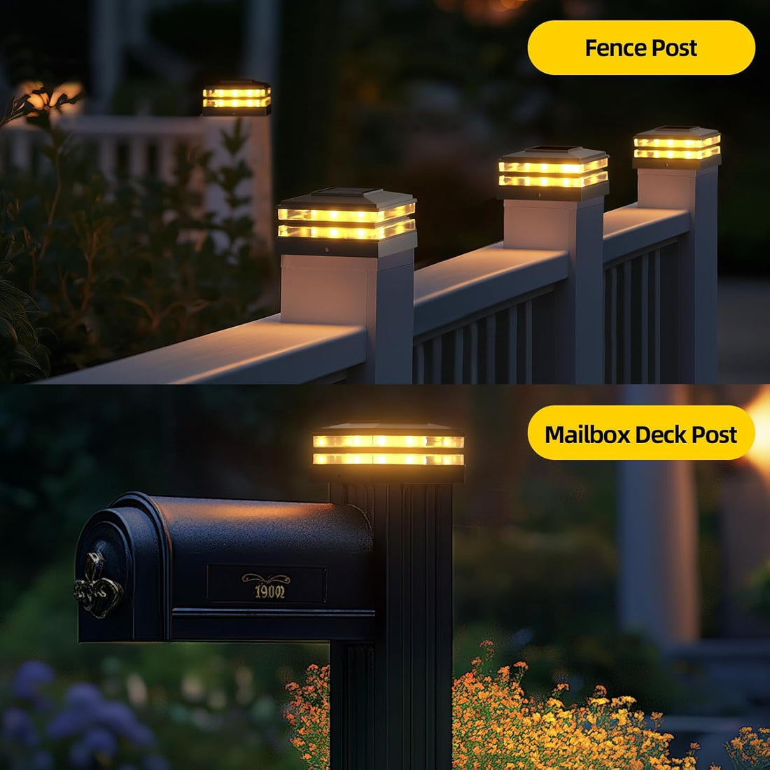 Solar Powered Waterproof 4x4 inch Post Cap Lights