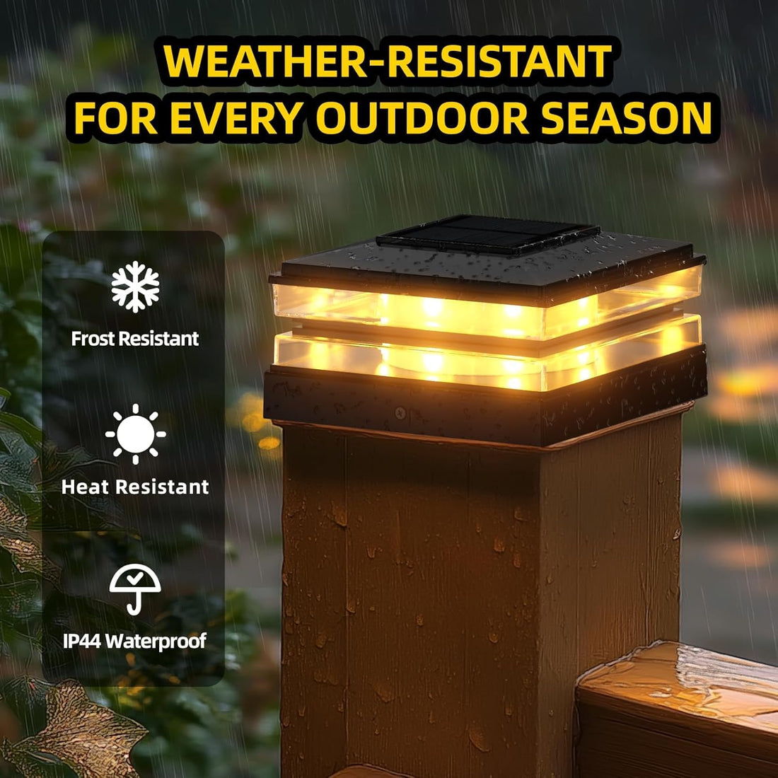 Solar Powered Waterproof 4x4 inch Post Cap Lights
