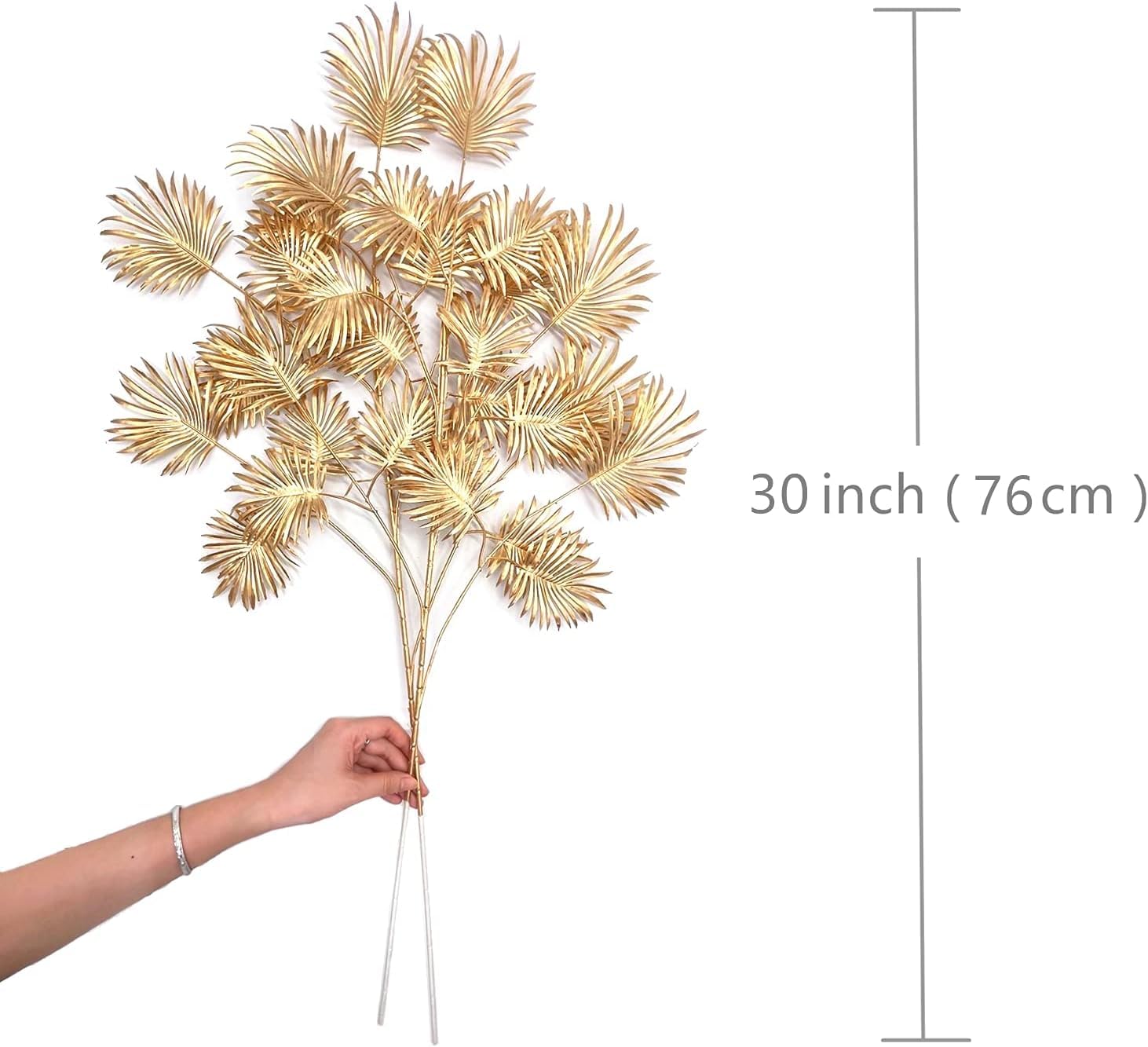 Artificial Fan Leafs Plants For Home decor (30 inch, Pack of 3, Flower Bunch)