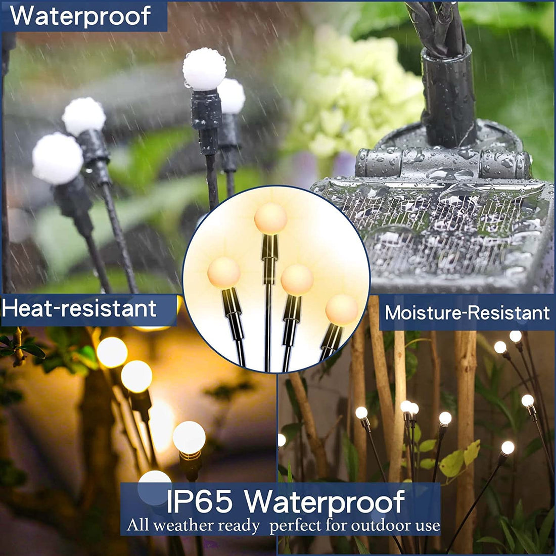 8 LED Solar Powered LED lights (Warm White, Pack of- 2)