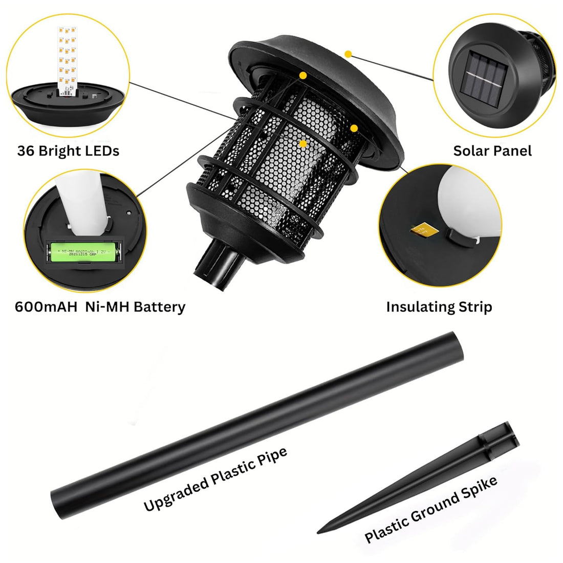 Solar Powered Outdoor Lights (Pack of 2)