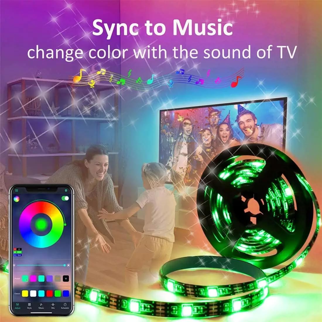 60 LED RGB Strip – TV Backlight - Multicolor (2 Meter)