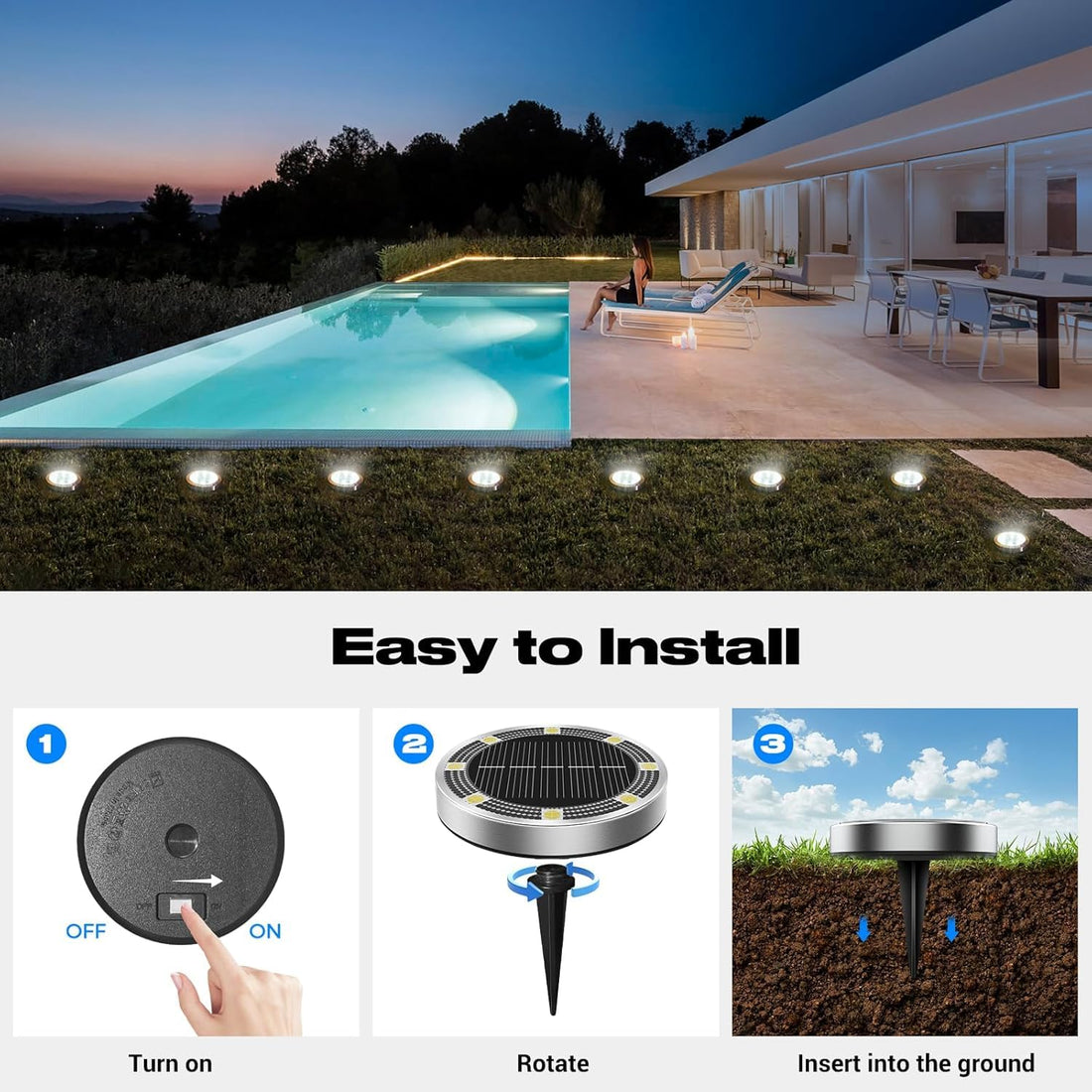 Outdoor Mini Solar Disc Light (Pack of 4)