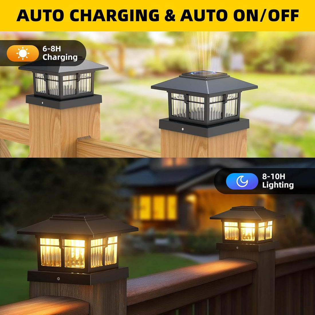 Solar Powered 4x4 inch Post Cap Lights