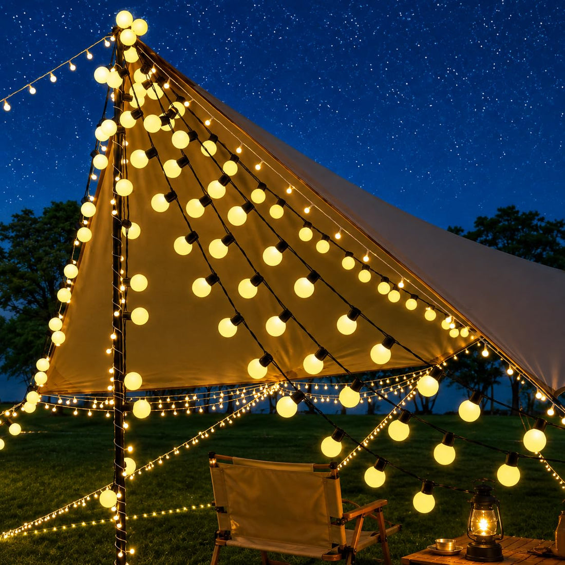 Plug-in Outdoor String Lights 17 Feet G50 Globe LED Light