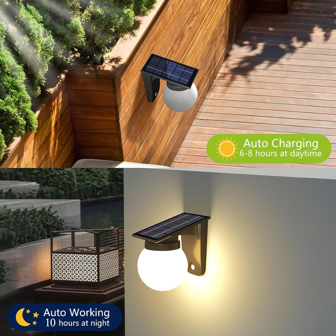 Solar Powered Outdoor Globe Design Wall Light