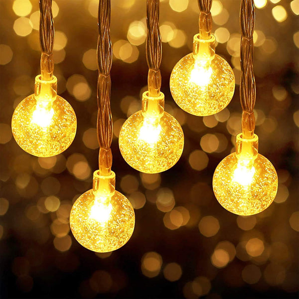 XERGY Crystal Ball LED String Fairy Lights Outdoor and Indoor for Home Decoration Light, Diwali Lights & Christmas,Party (Warm White,Corded Electric) 20 LED's 5 Meter