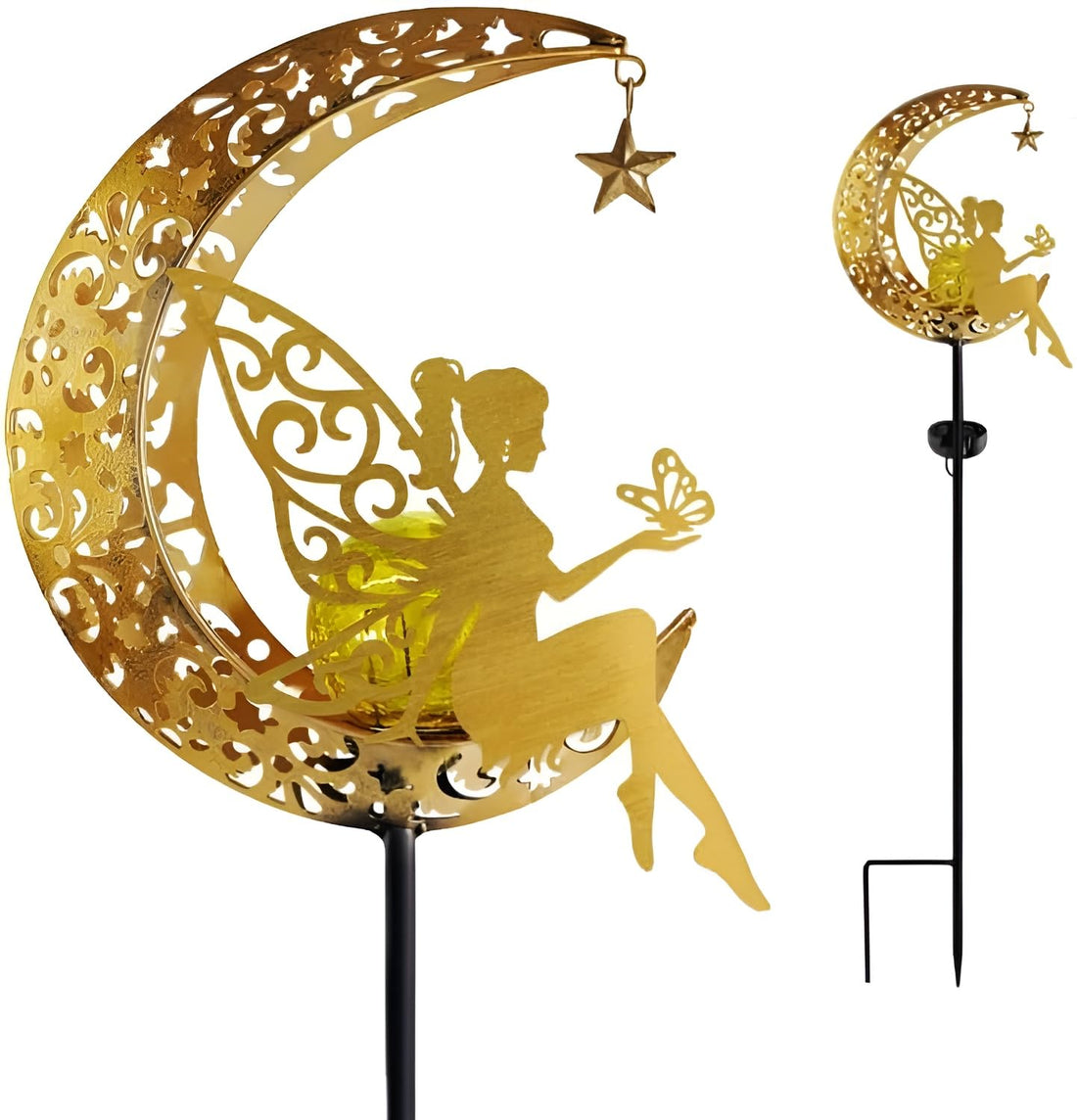 Solar Powered Fairy Moon Stake Light