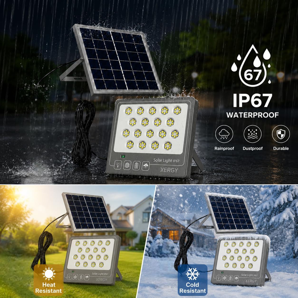50W Solar LED Flood Light With Remote