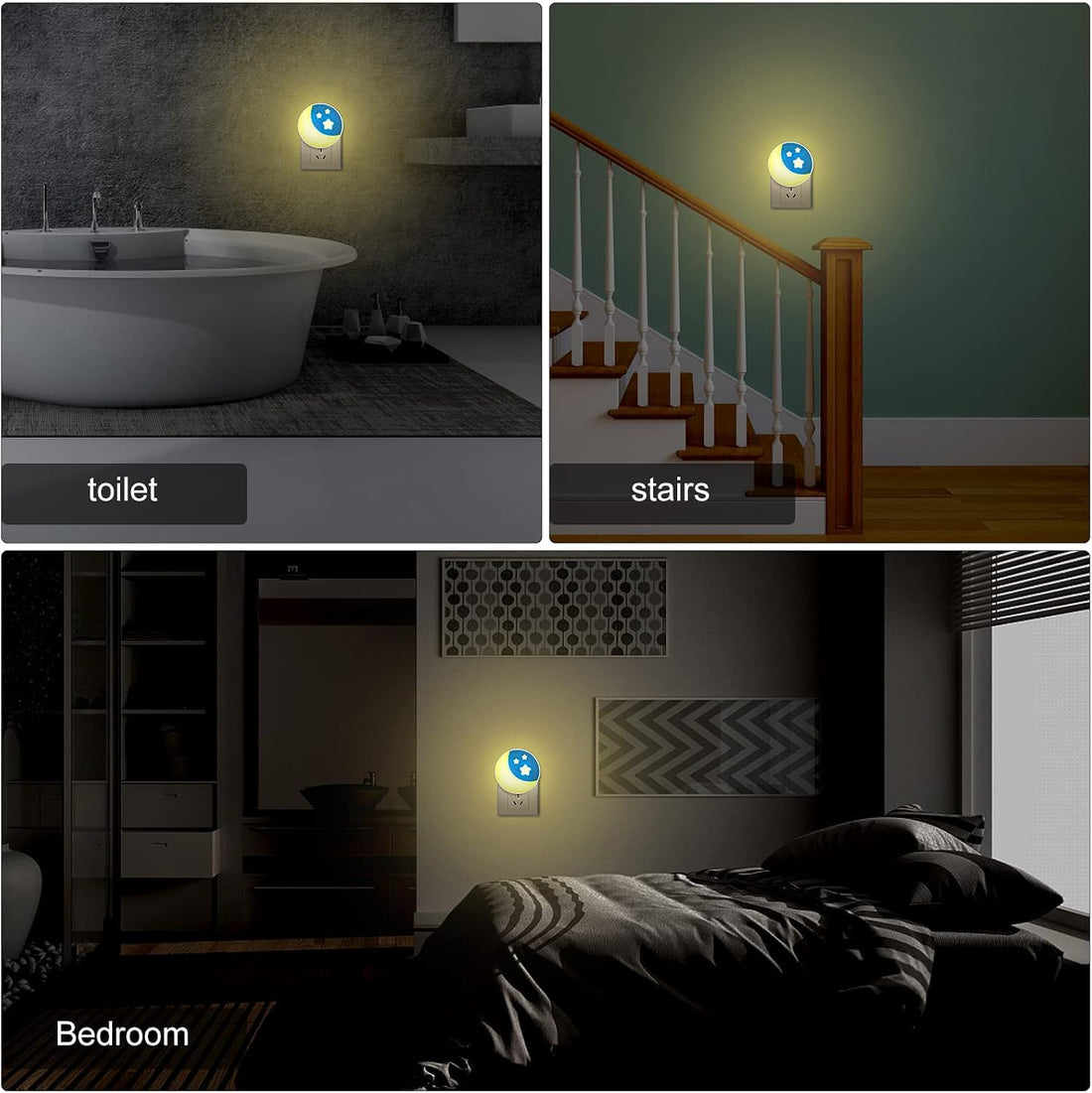 Plug-in LED Night Light Yellow/White (Pack of 2)