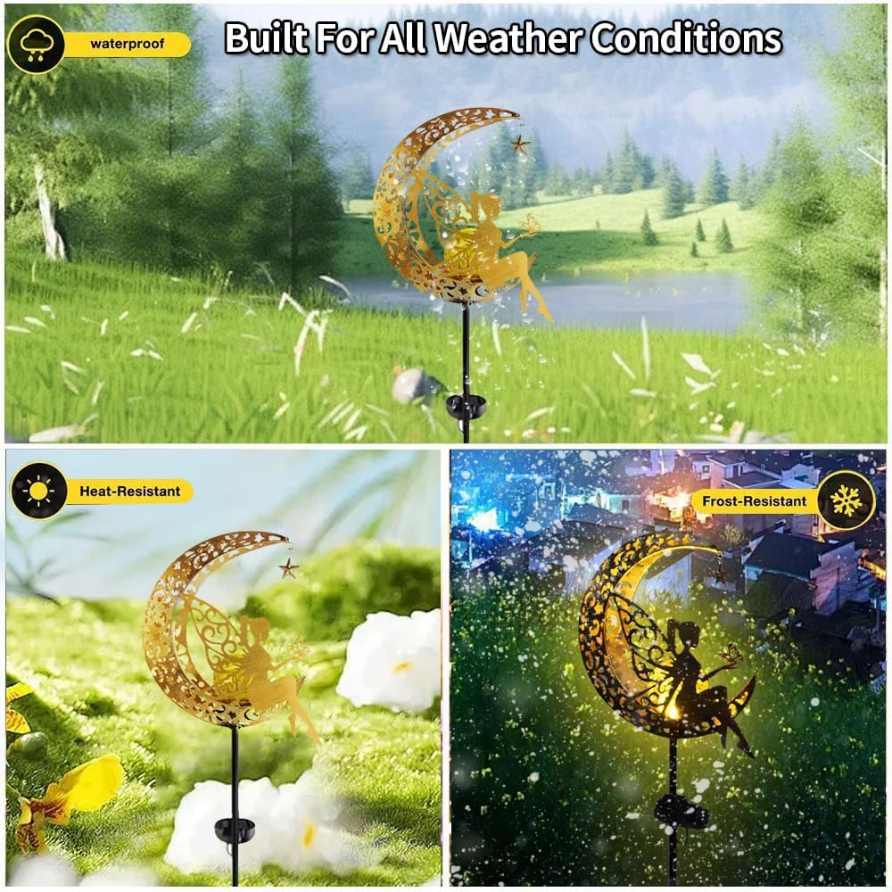Solar Powered Fairy Moon Stake Light