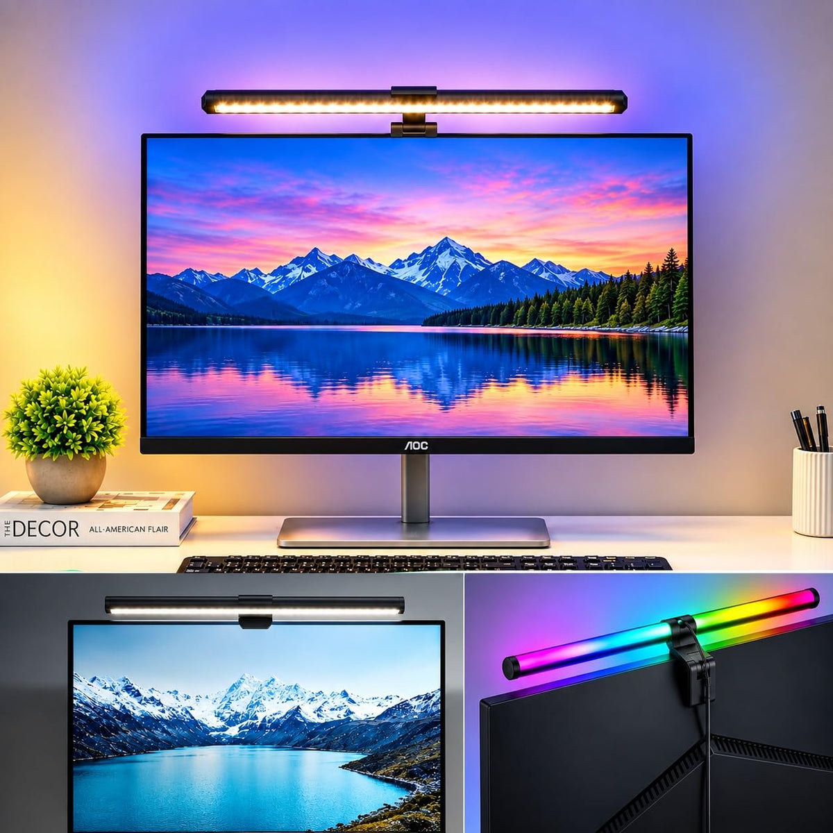 Monitor Light Bar Touch Control Dual Side Lighting-15.75-inch