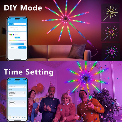 Firework Dynamic Scenes and App Music Sync,DIY Led Lights - Multicolor