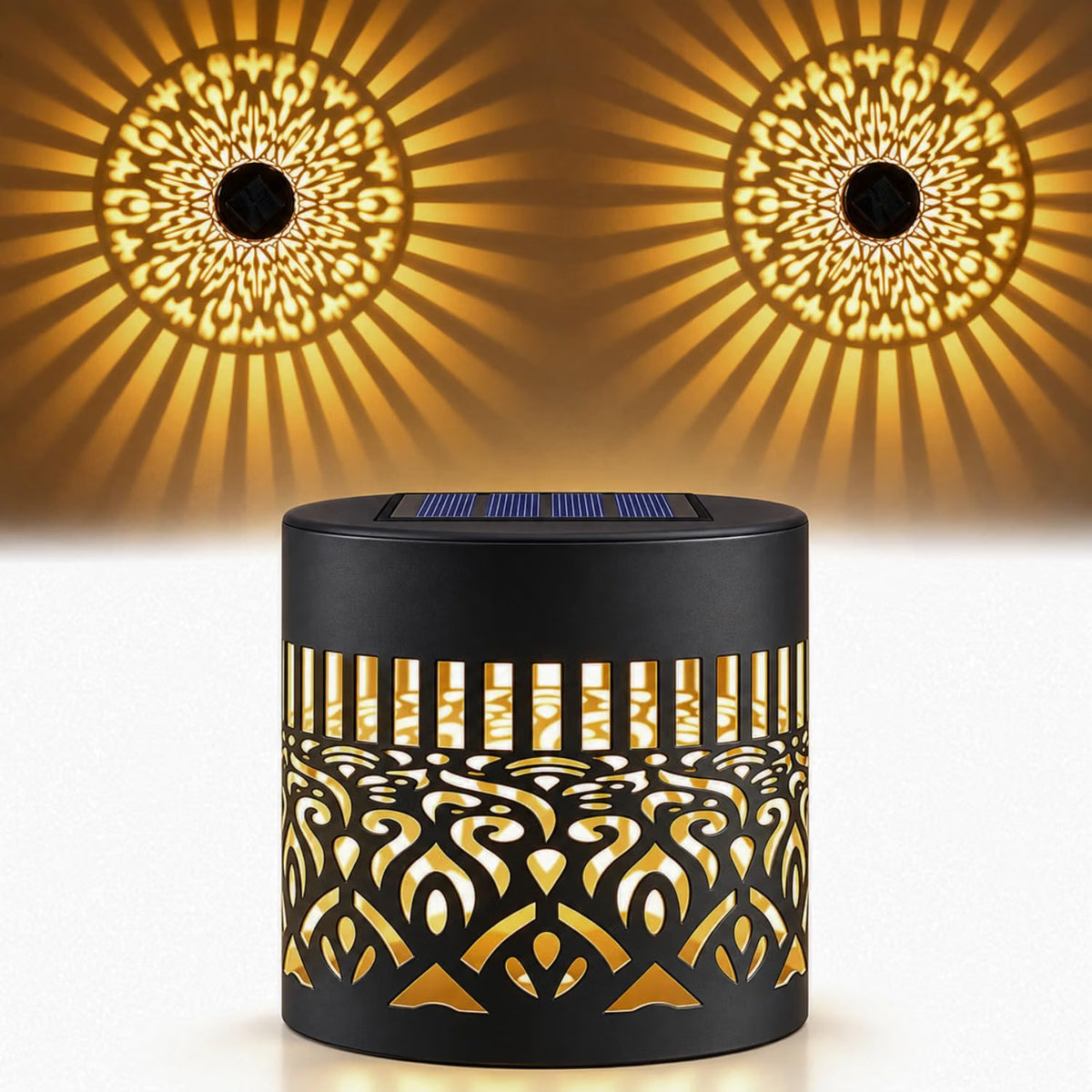 Solar Powered Mandala Pattern Wall Light- Warm White