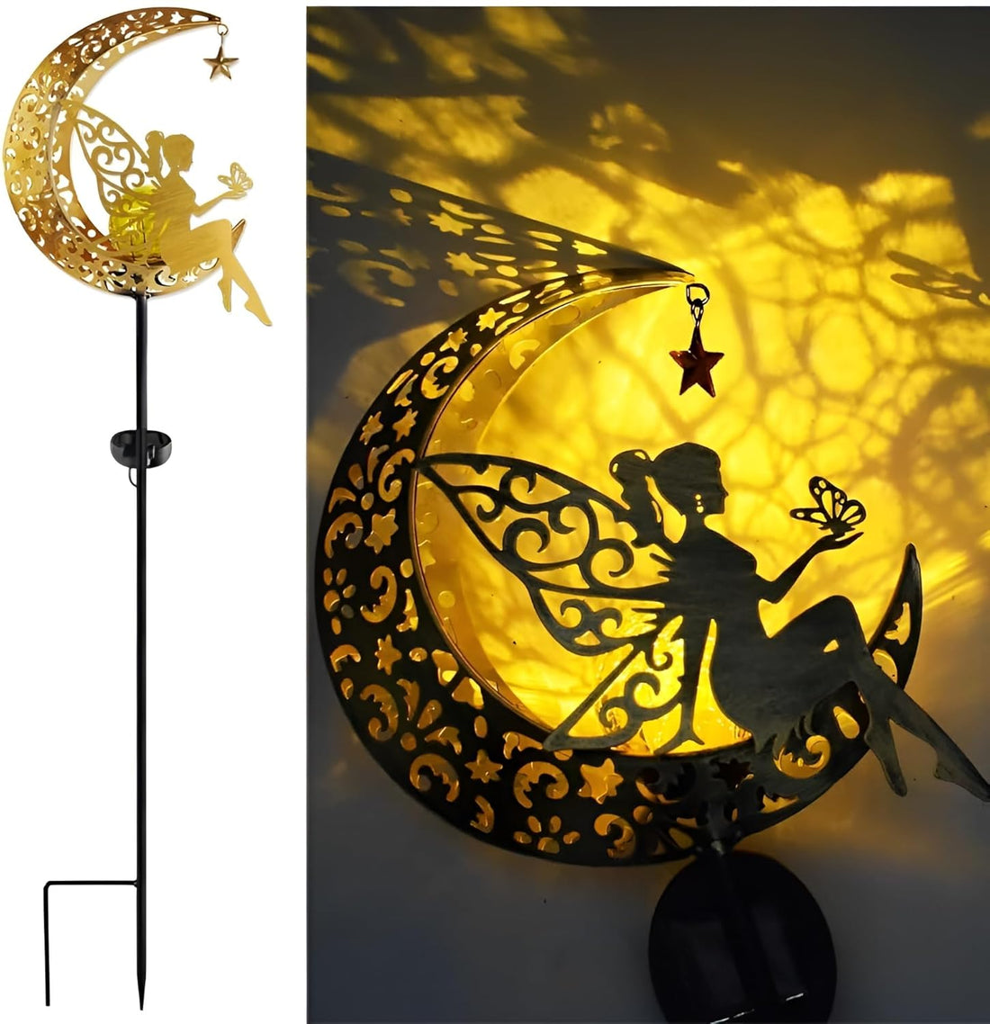 Solar Powered Fairy Moon Stake Light