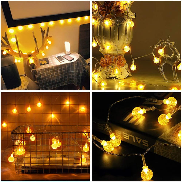 XERGY Crystal Ball LED String Fairy Lights Outdoor and Indoor for Home Decoration Light, Diwali Lights & Christmas,Party (Warm White,Corded Electric) 20 LED's 5 Meter