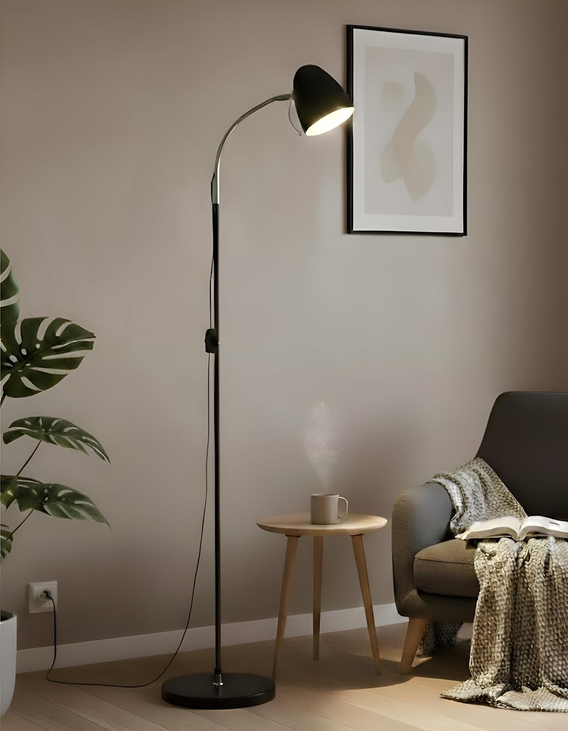 24W Adjustable Gooseneck Modern Floor Lamp (Bulb Not Included)