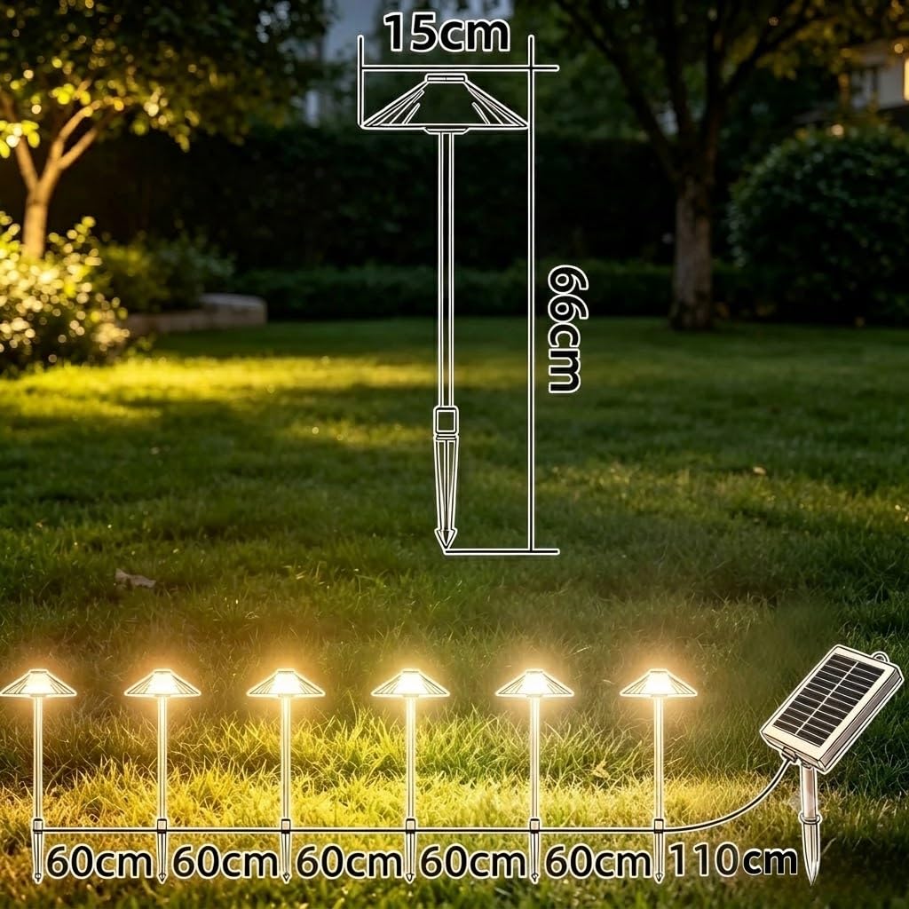 Solar Powered Colorful Umbrella Design Garden Stake Lights (Pack of 6)