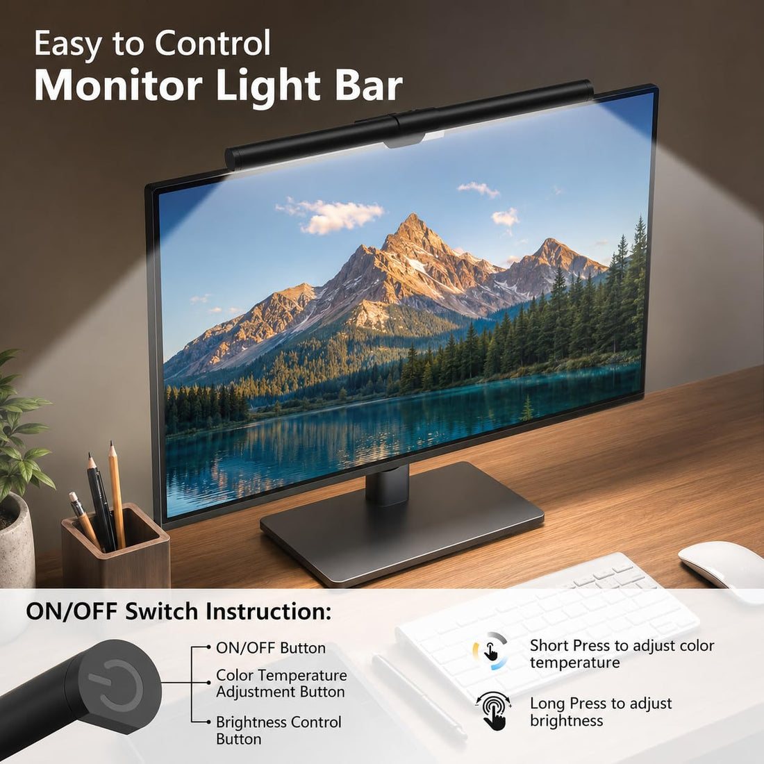 Monitor Light Bar Touch Control- 11.8-Inch