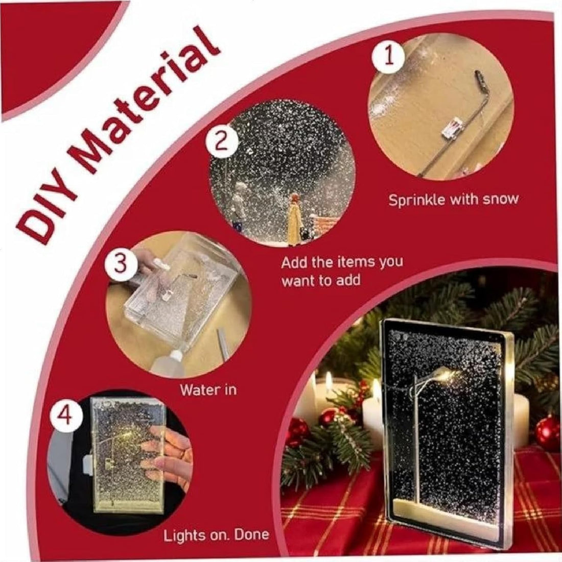 Street Light Snow Globe Handmade DIY Snow Scenery (15.5cm)