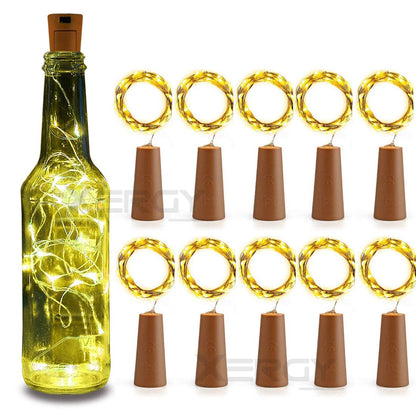 Cork Shaped Fairy String Light - Warm White - 2 Mtr (Pack of 10)