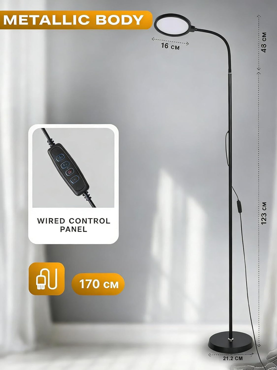 12W Versatile 3-in-1 Floor, Desk & Clamp LED Lamp