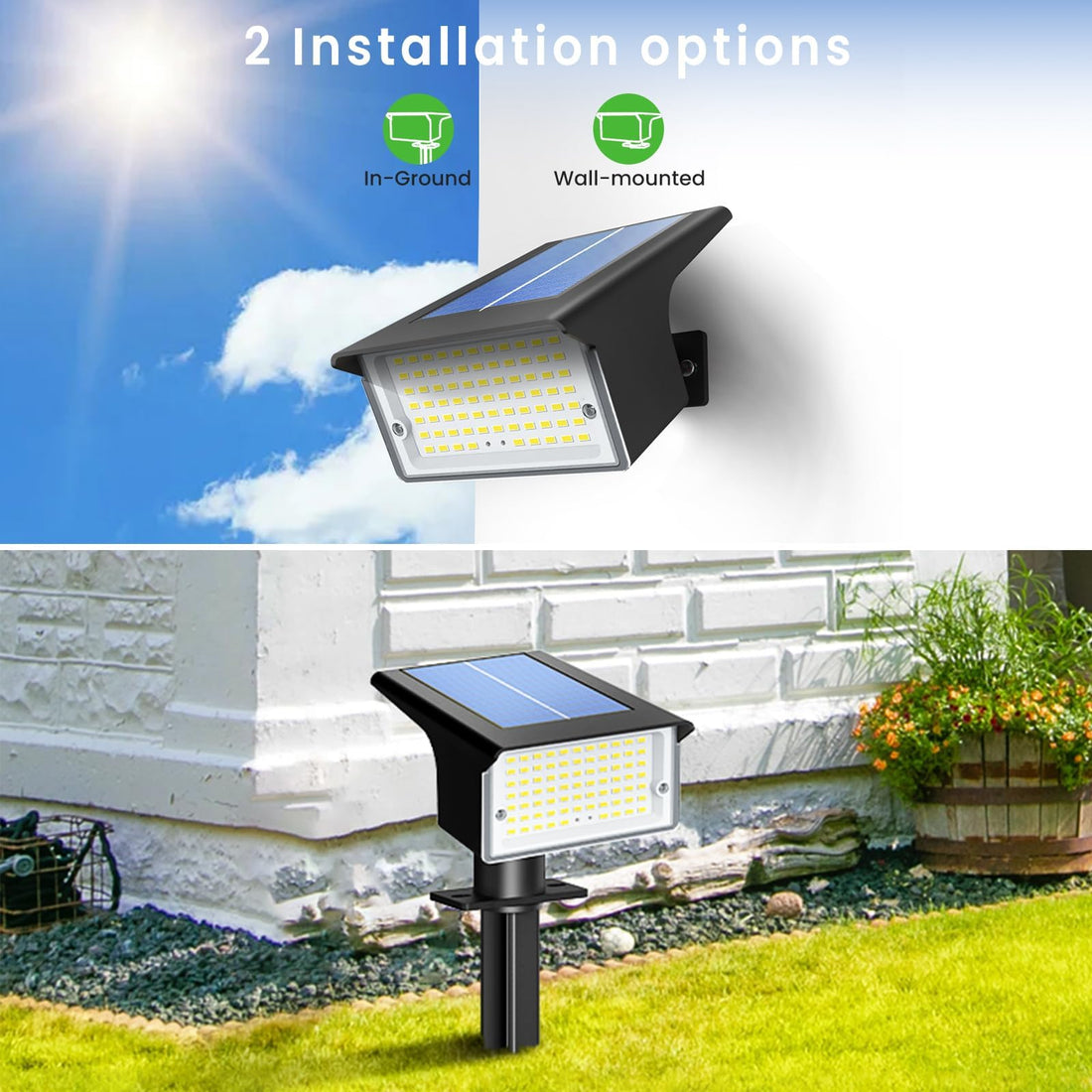 Solar LED Garden Spot Lights- Pack of 2