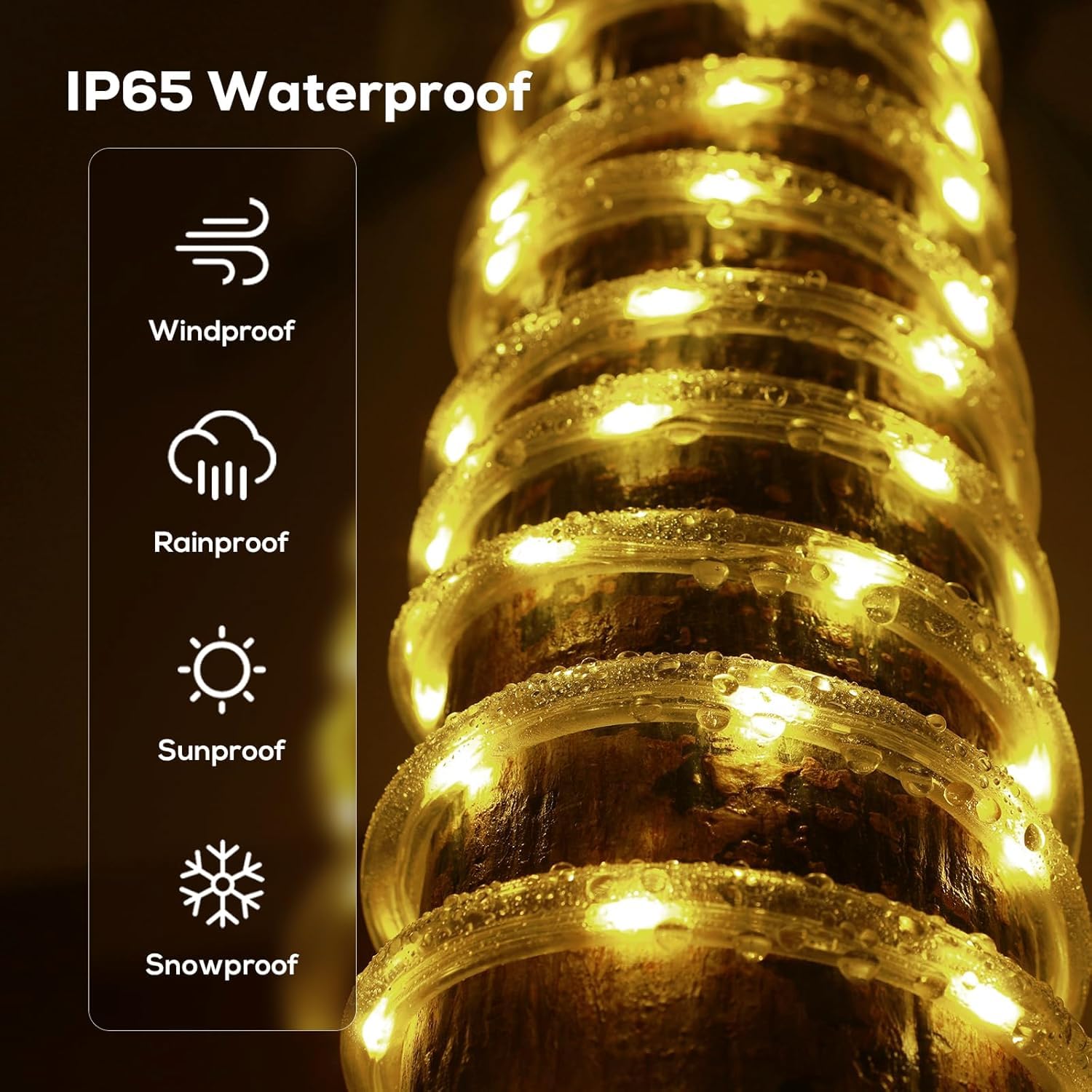 Rope String Lights - (Warm White, 50 Meter)