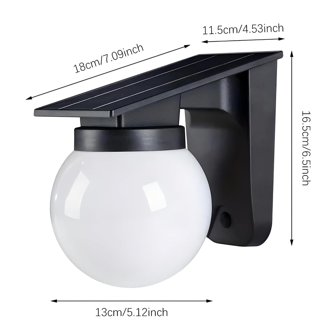 Solar Powered Outdoor Globe Design Wall Light