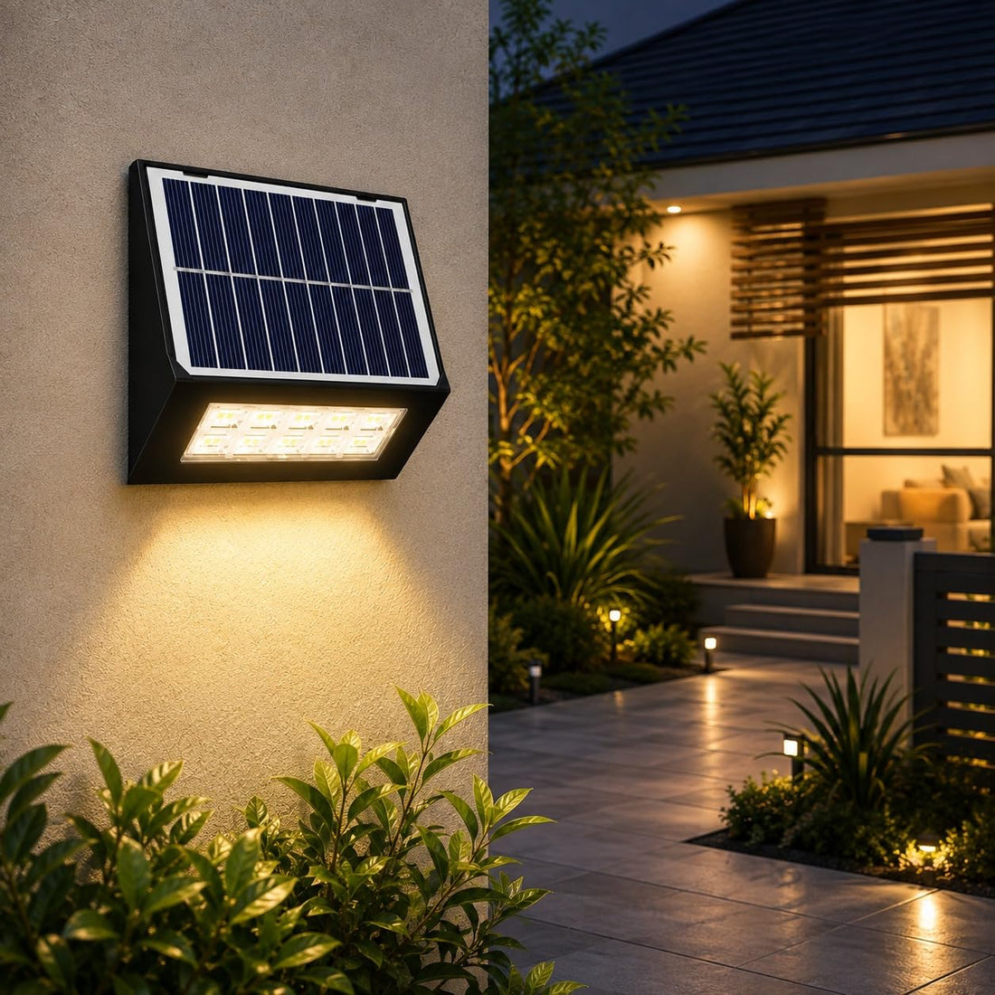 Solar Powered Fast Charging Modern Slim  Wall Light