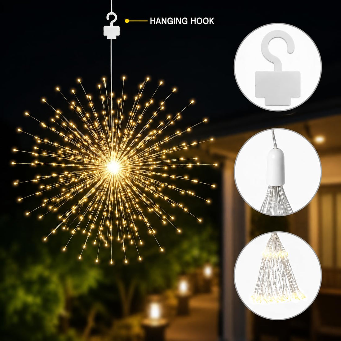 Starburst Plug-in 4 Tube 360 LED String Light