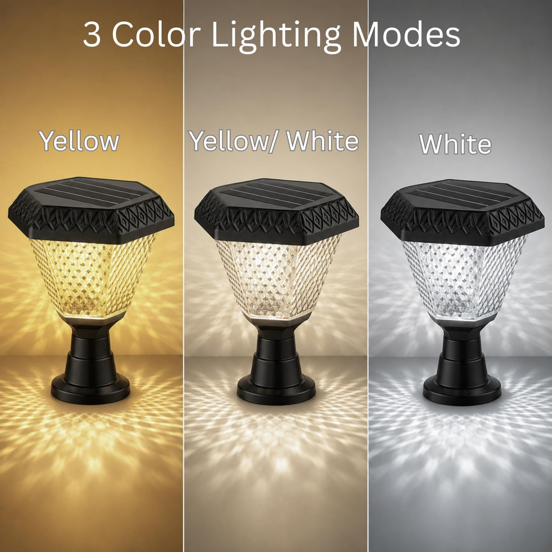 Solar Powered Pillar Lamp With Remote