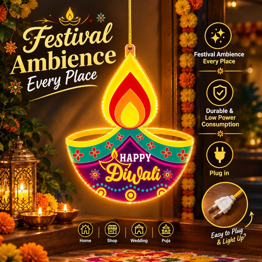Diya Shape LED Decorative Light