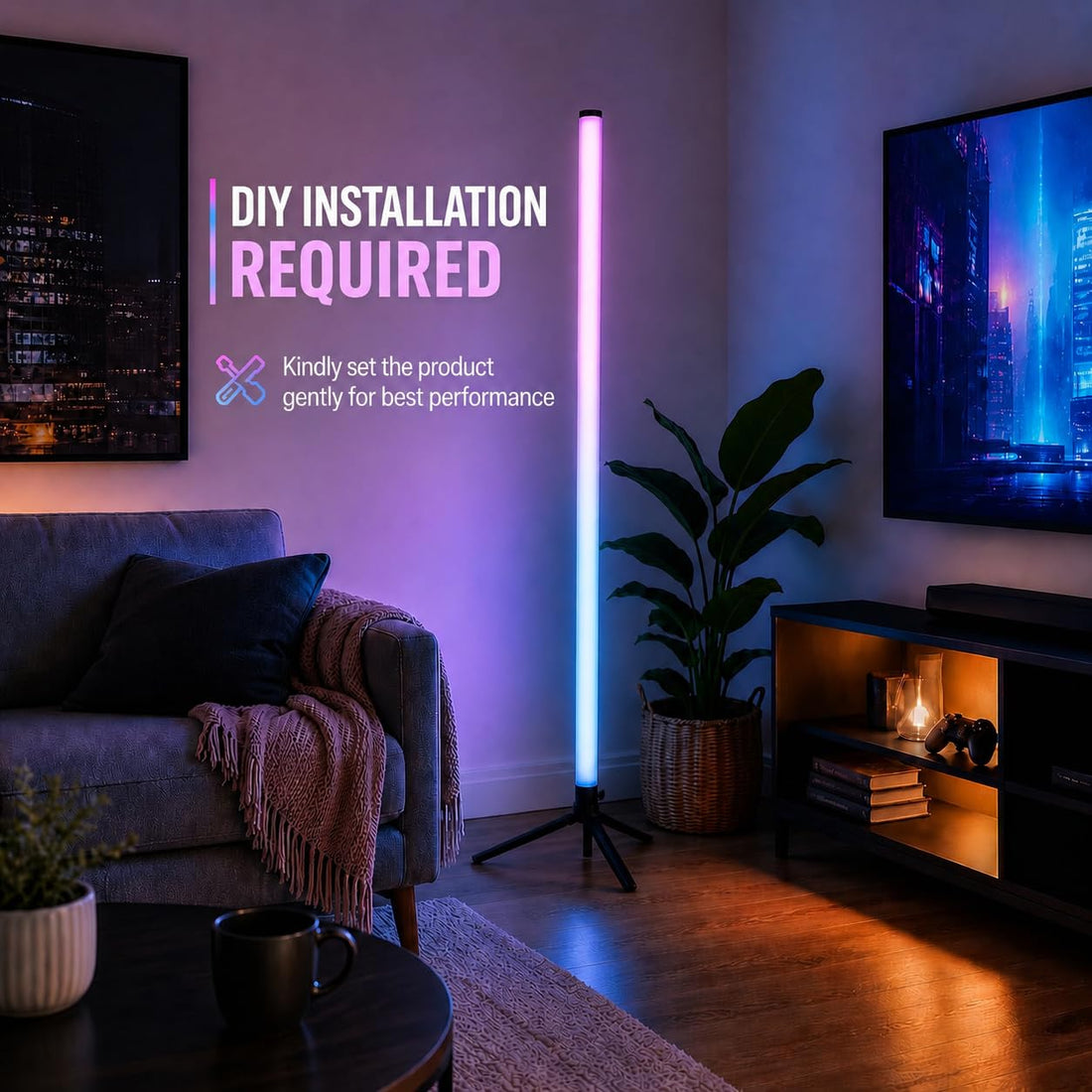 360° RGBIC LED Floor Ambient Lamp (5V, USB Powered)