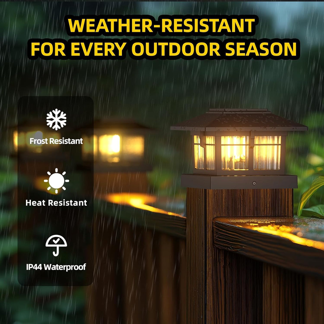 Solar Powered 4x4 inch Post Cap Lights