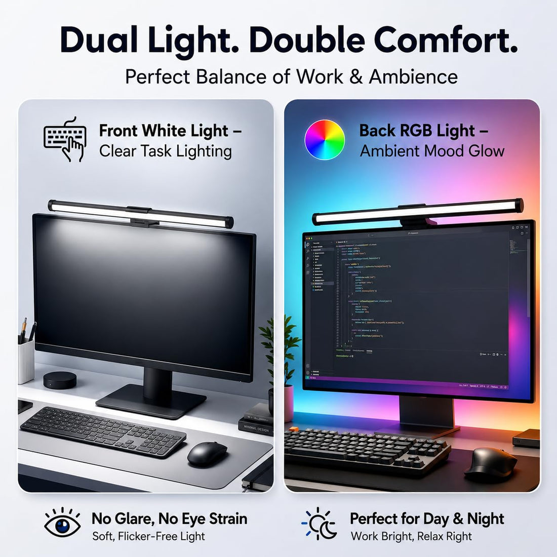 Monitor Light Bar Touch Control Dual Side Lighting-15.75-inch