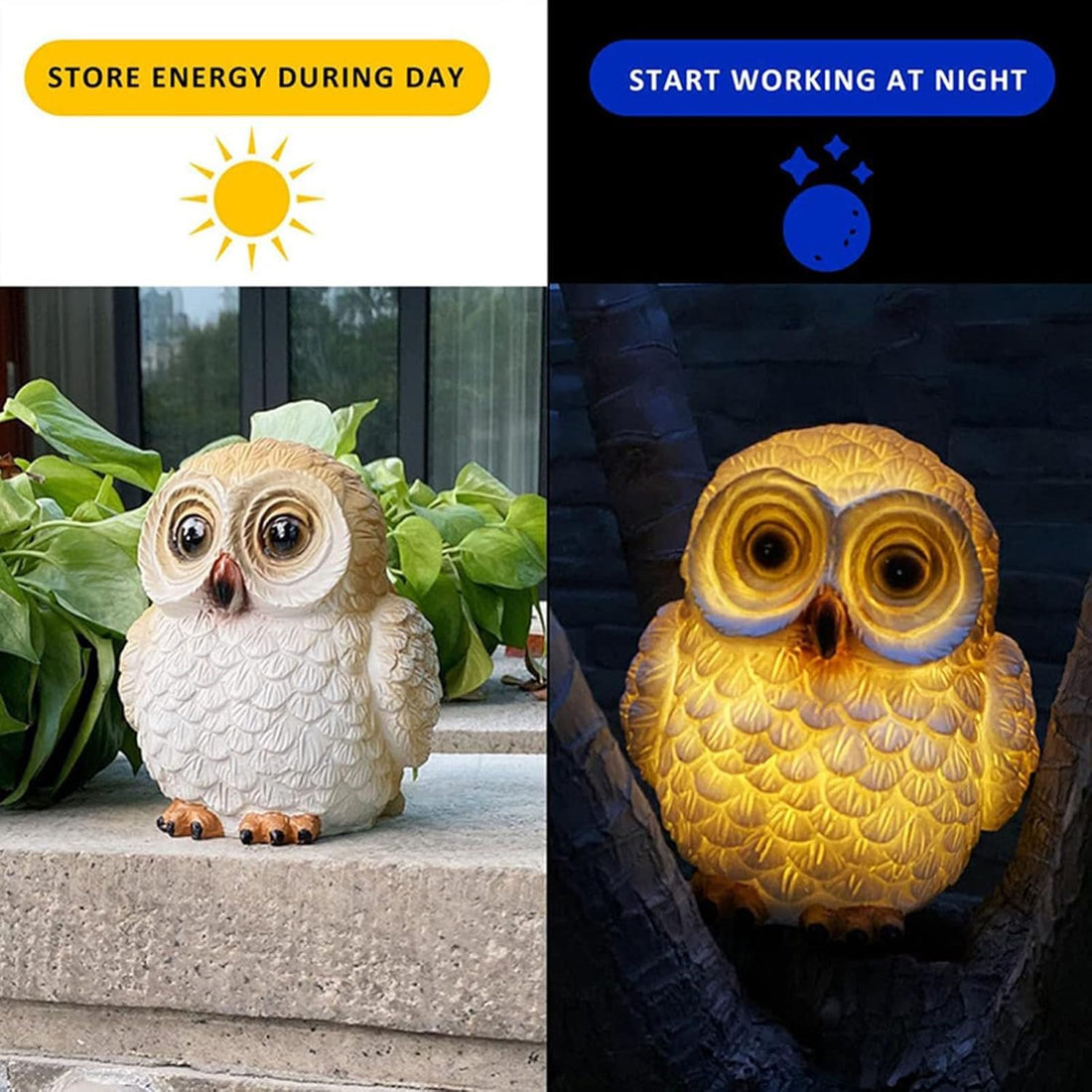 XERGY Solar Owl Figurine LED Light