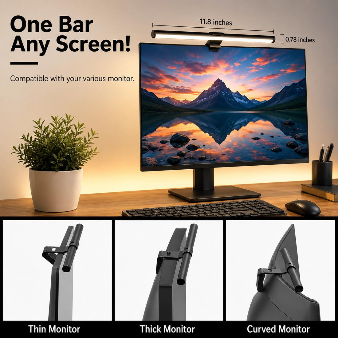 Monitor Light Bar Touch Control- 11.8-Inch