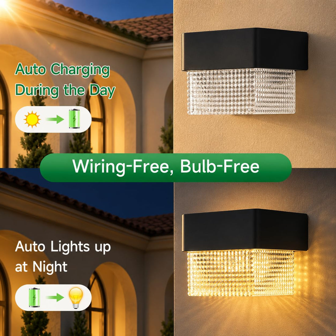 Solar Powered Outdoor Wall Light