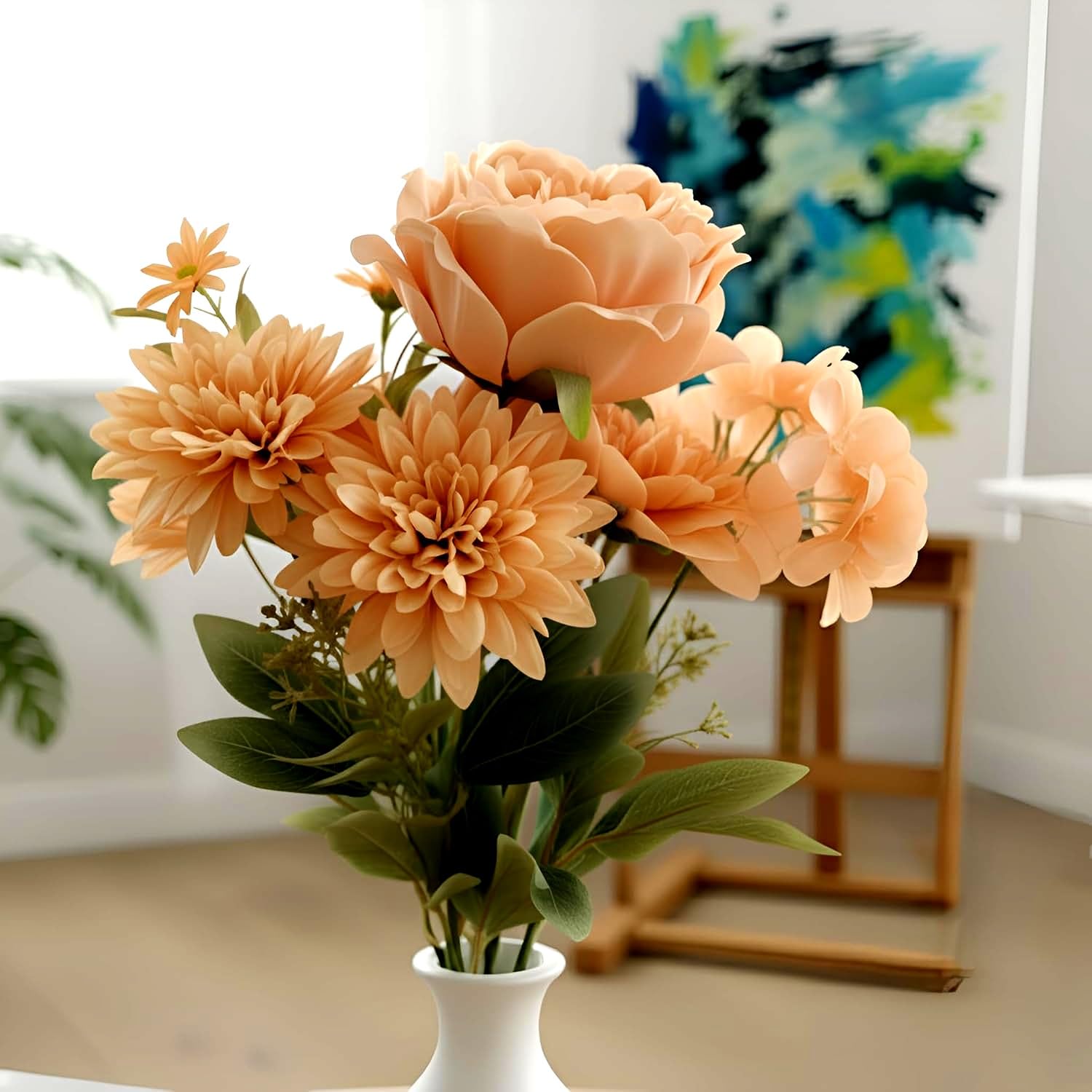 Artificial Flower Bouquet – Silk Roses, Peony & Mixed Flowers