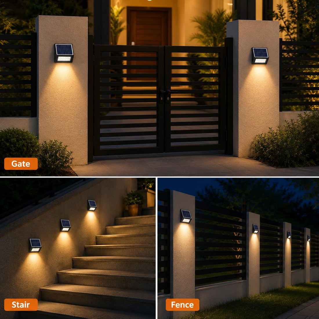 Solar Powered Fast Charging Modern Slim  Wall Light