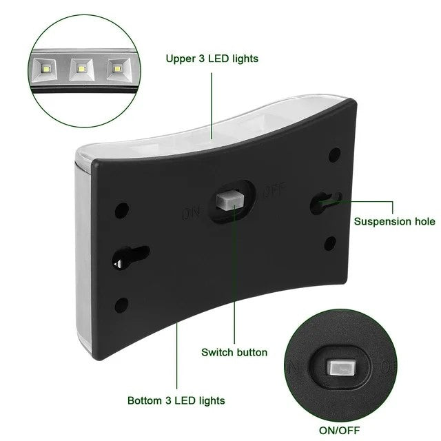 LED Solar Powered Wall Fence Light (Warm White) (Pack of 4)