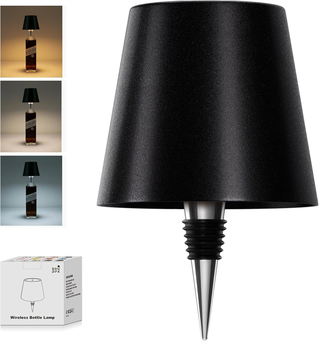 Wireless LED Bottle Lamp (Bottle Not Included) - Black