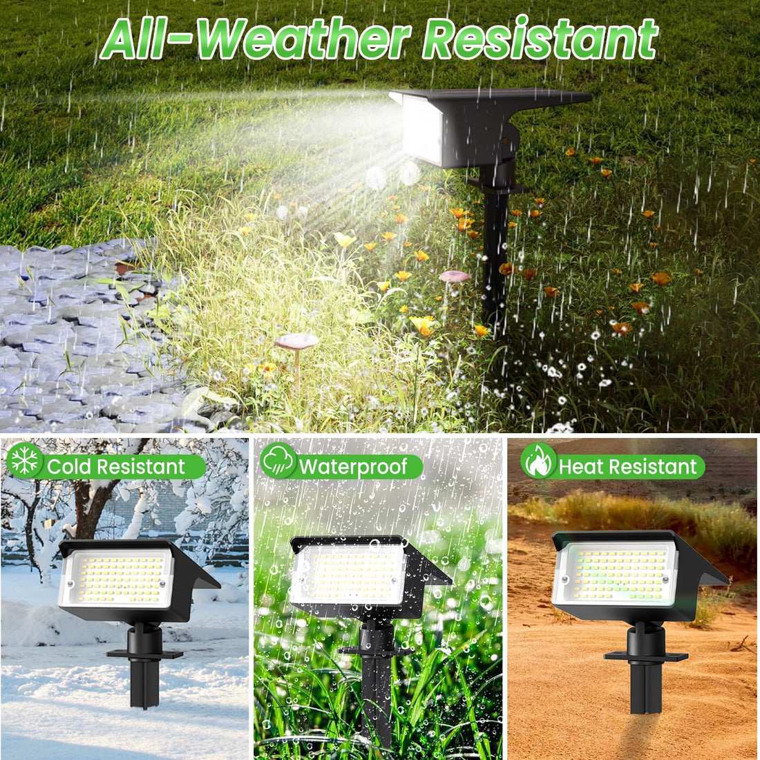 Solar LED Garden Spot Lights- Pack of 2